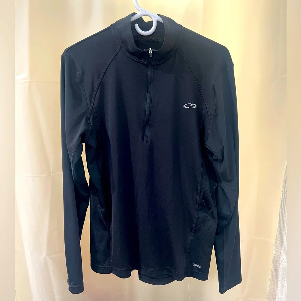 C9 by Champion Quarter Zip Performance Duo Dry Black Long Sleeve Shirt - Medium - Picture 1 of 6